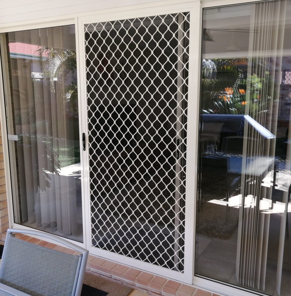 old security grille sliding door