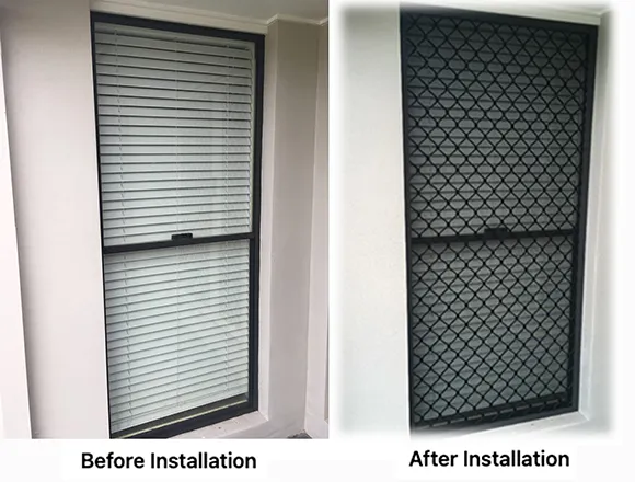 Before after window security install